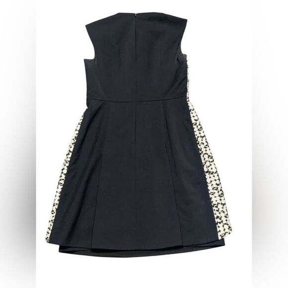 Women’s AKRIS PUNTO black & white textured Geometric 2-Tier mini dress size 8 - Picture 3 of 7